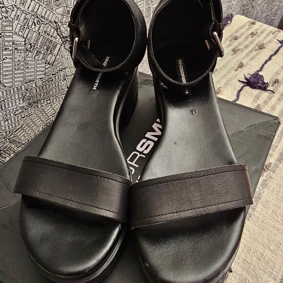 Chunky Black Leather Sandals- Windsor Smith - Picture 2 of 9